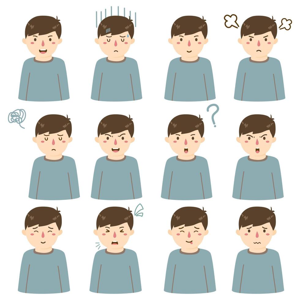 cartoon afbeelding emotie gezicht van mens vector
