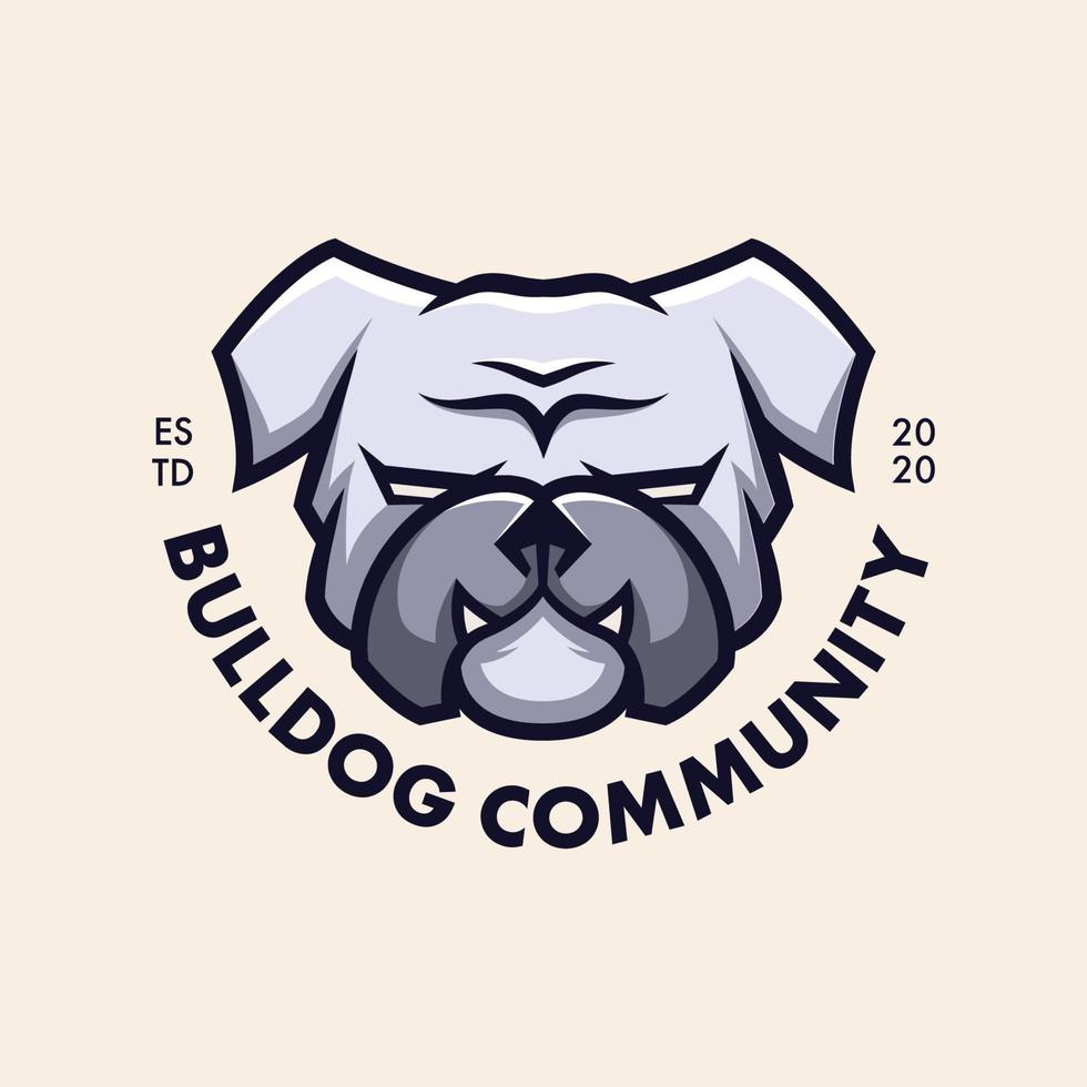 minimalistisch eenvoudig bulldog-logo-ontwerp vector