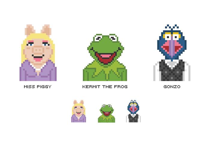 Gratis Pixel Muppet Toon Vector Karakters