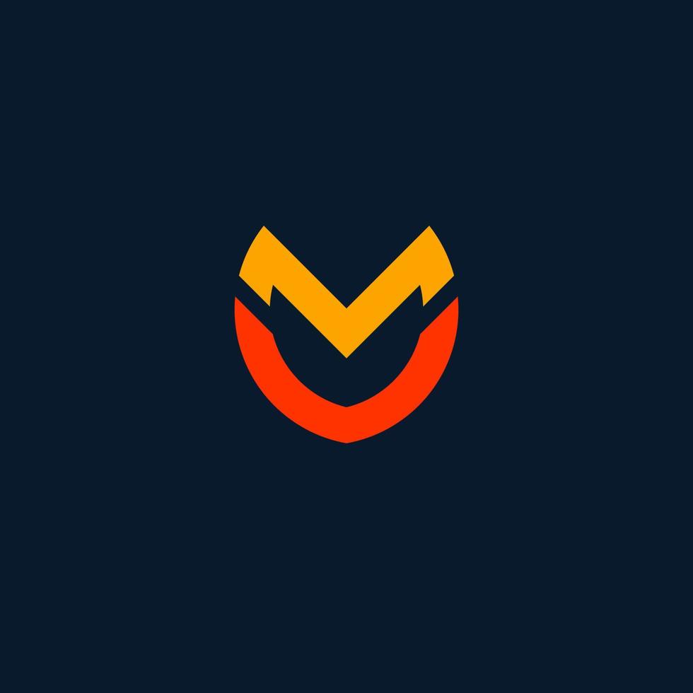 eerste mv schild monogram logo sjabloon. vector