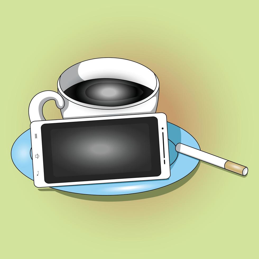 koffie, mobiele telefoons en sigaretten zijn mijn inspiratie vector