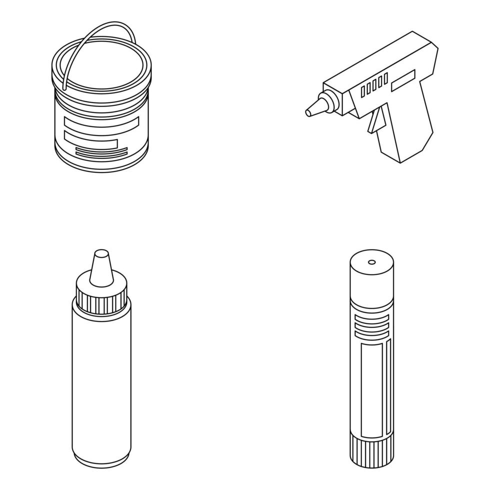 lijm pictogrammen instellen vector outine