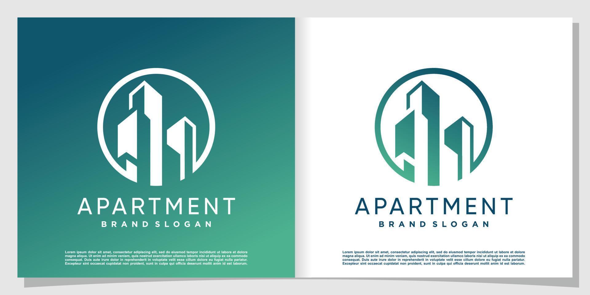 gebouw logo met creatieve moderne stijl premium vector