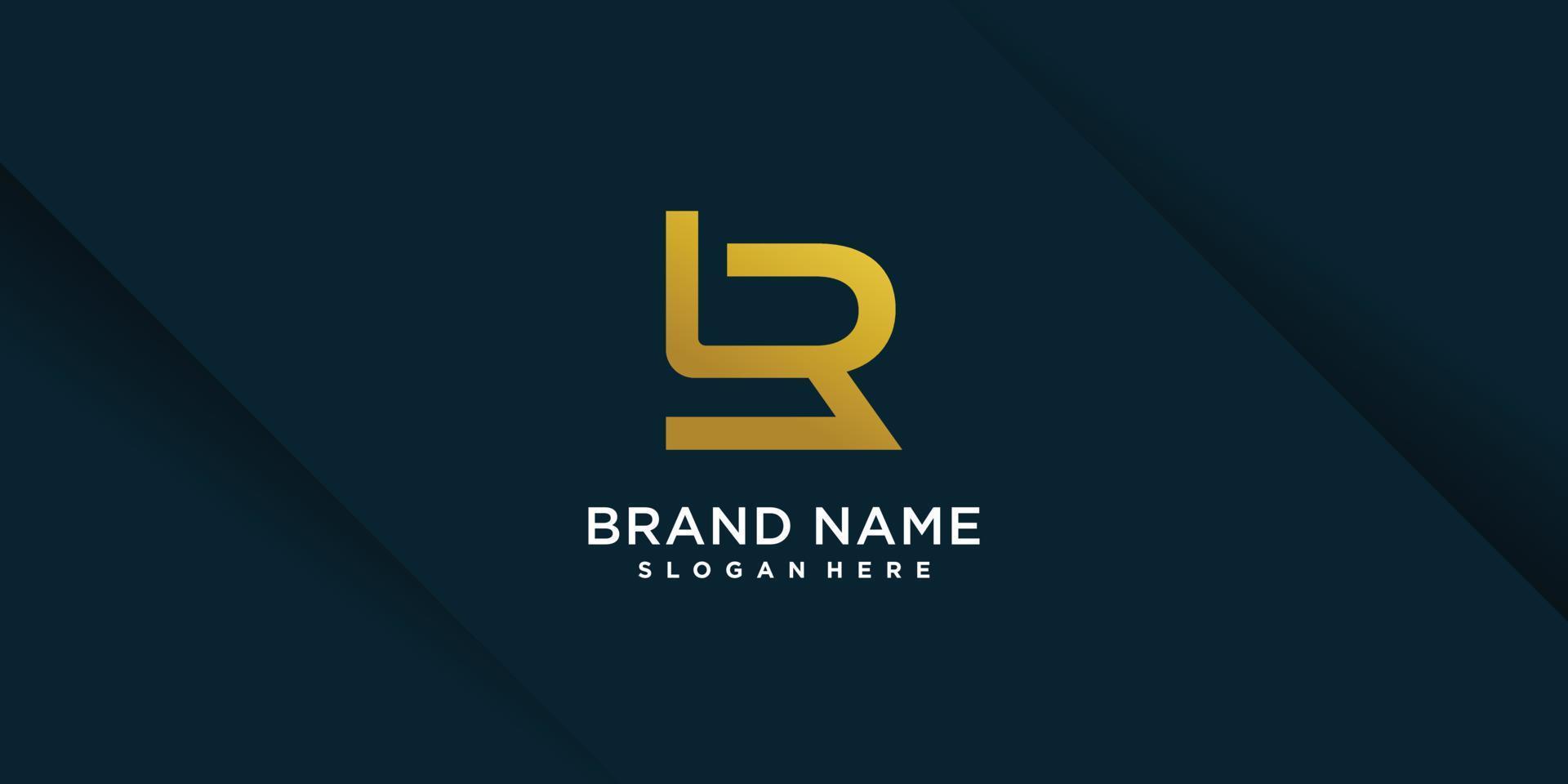 r-logo met premium vectordeel in creatieve elementstijl vector