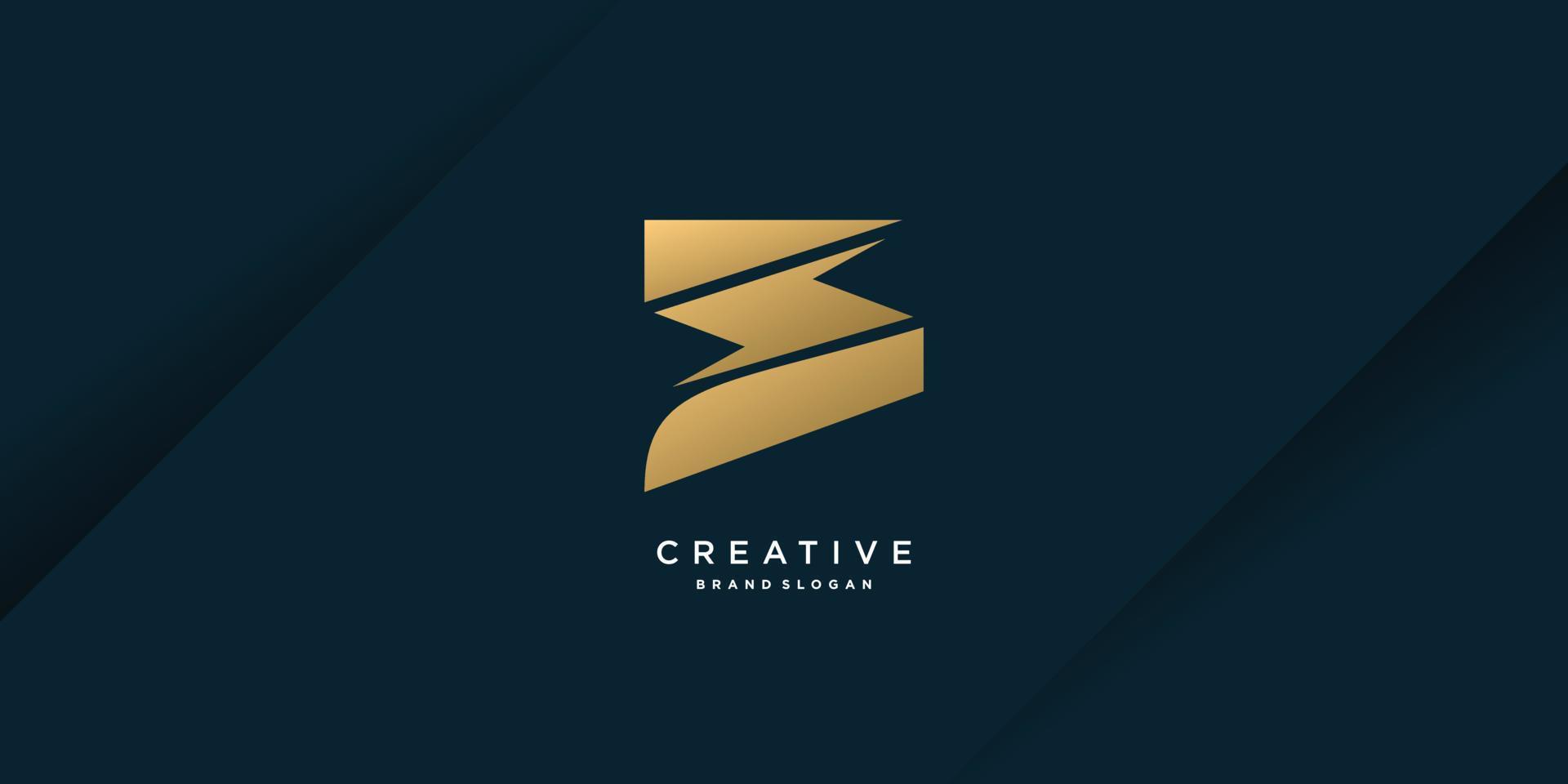 letter s-logo met creatief abstract concept premium vector