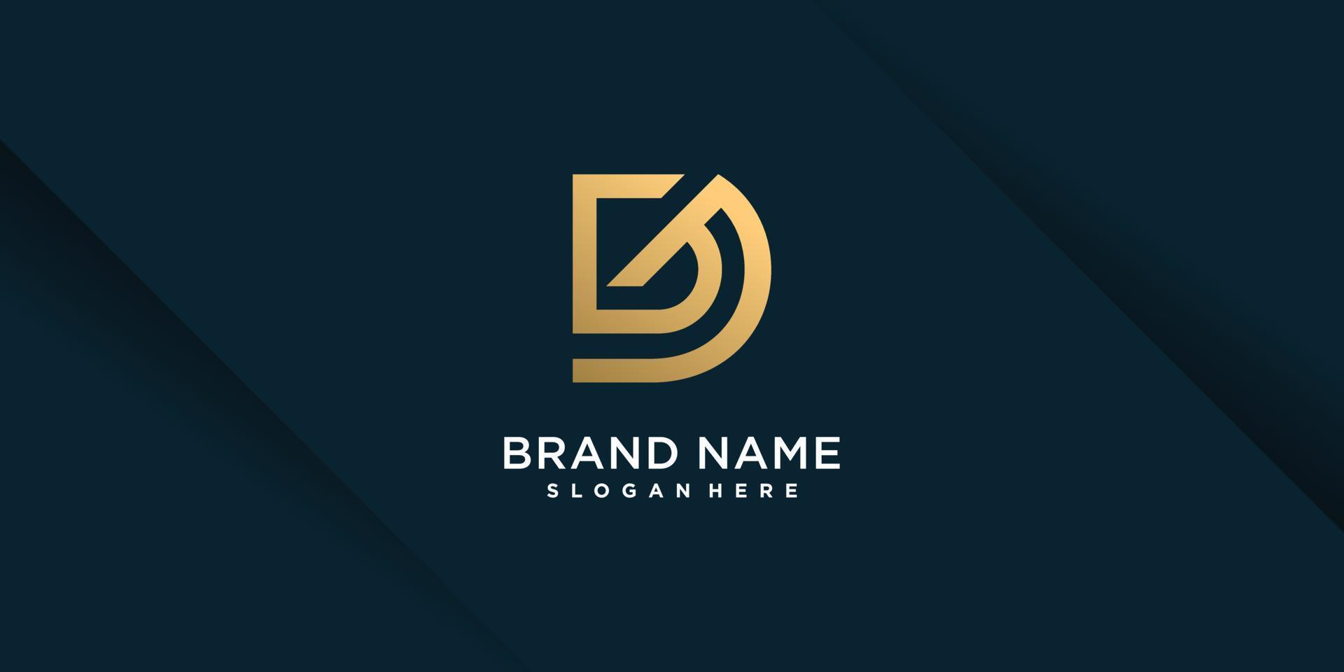 letter b-logo met premium vectordeel in unieke stijl vector