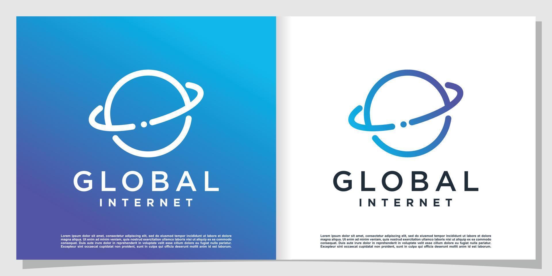 globaal tech-logo met creatief concept premium vector