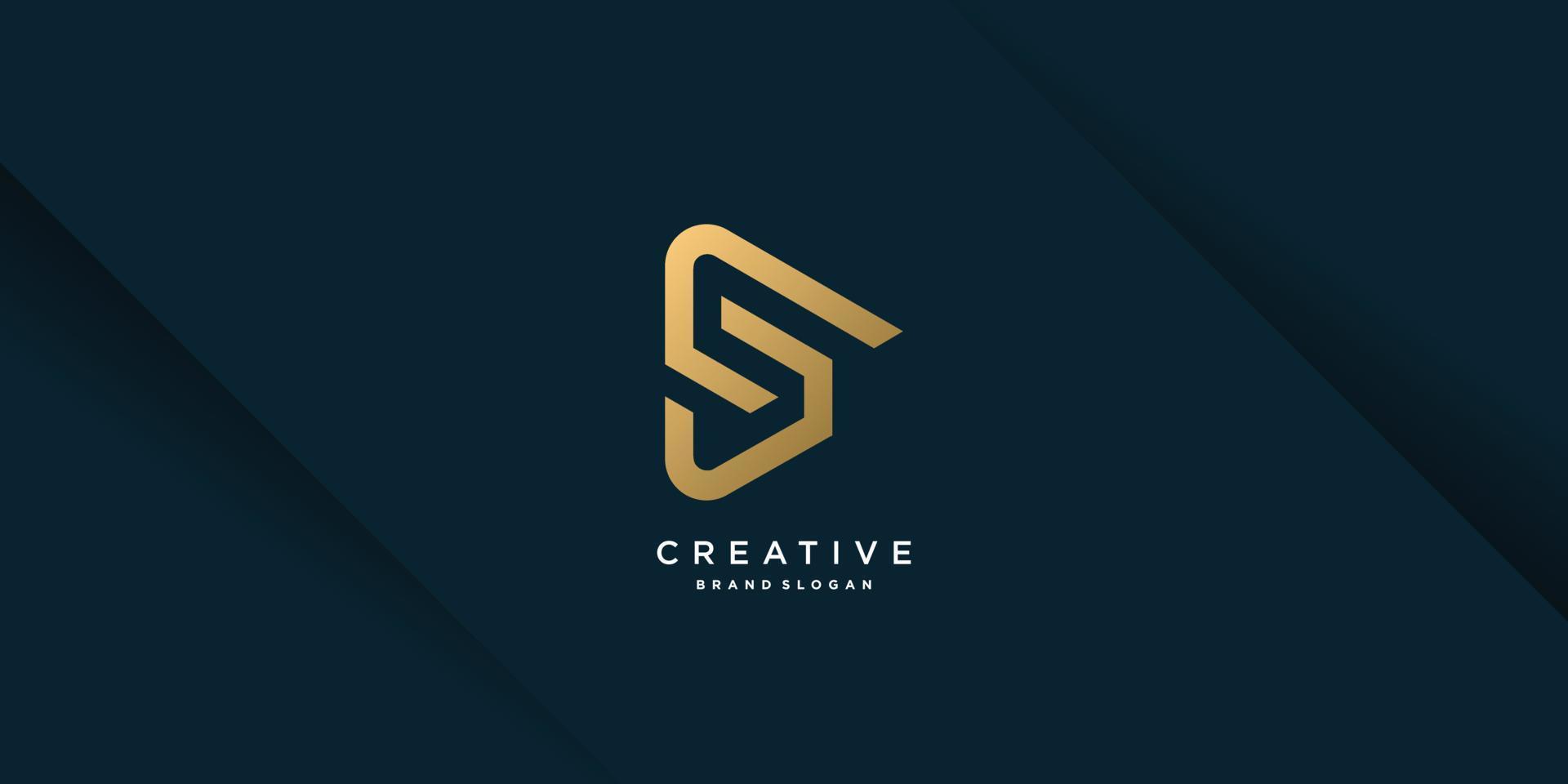 letter s-logo met creatief abstract concept premium vector