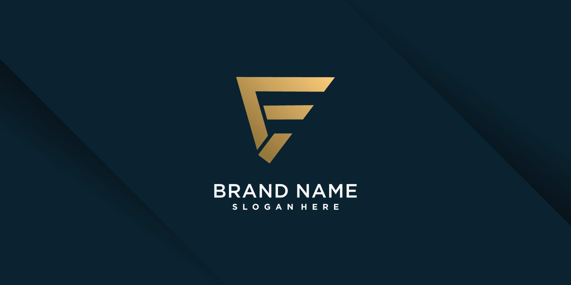 f-logo met creatief element concept premium vectordeel 8 vector