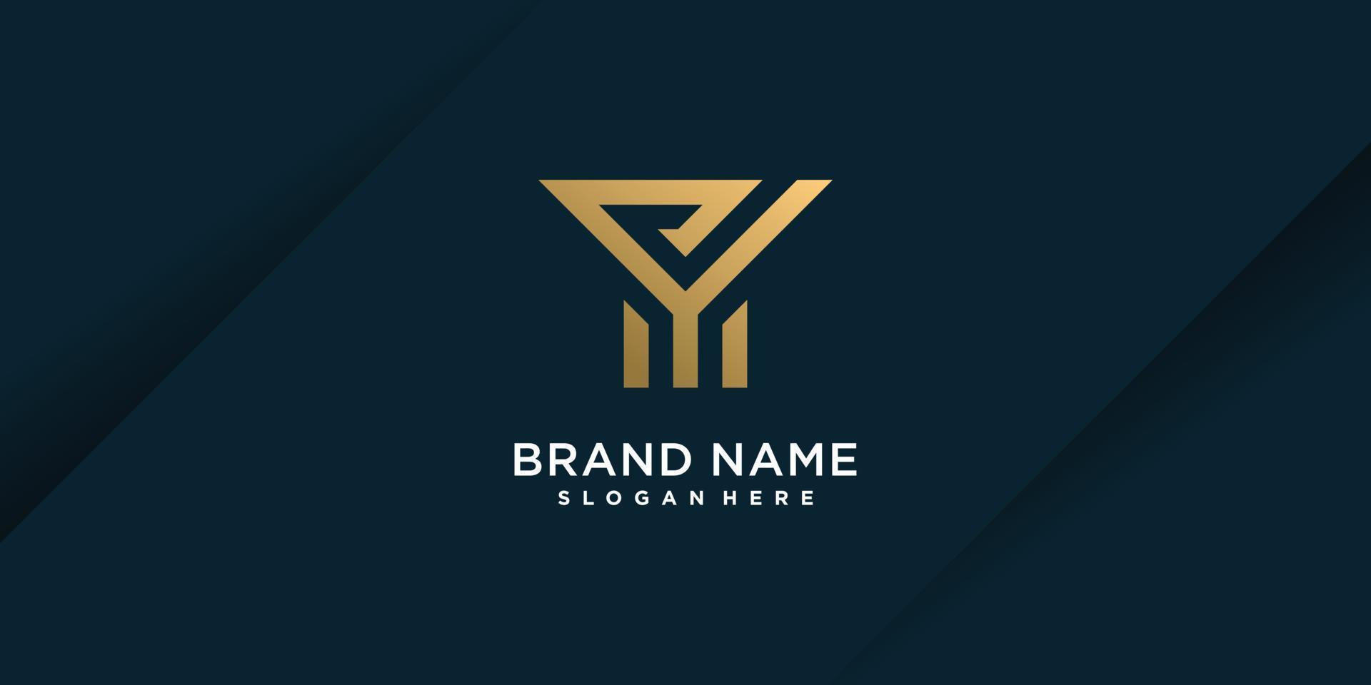 letter y-logo met premium vectordeel in creatieve elementstijl vector