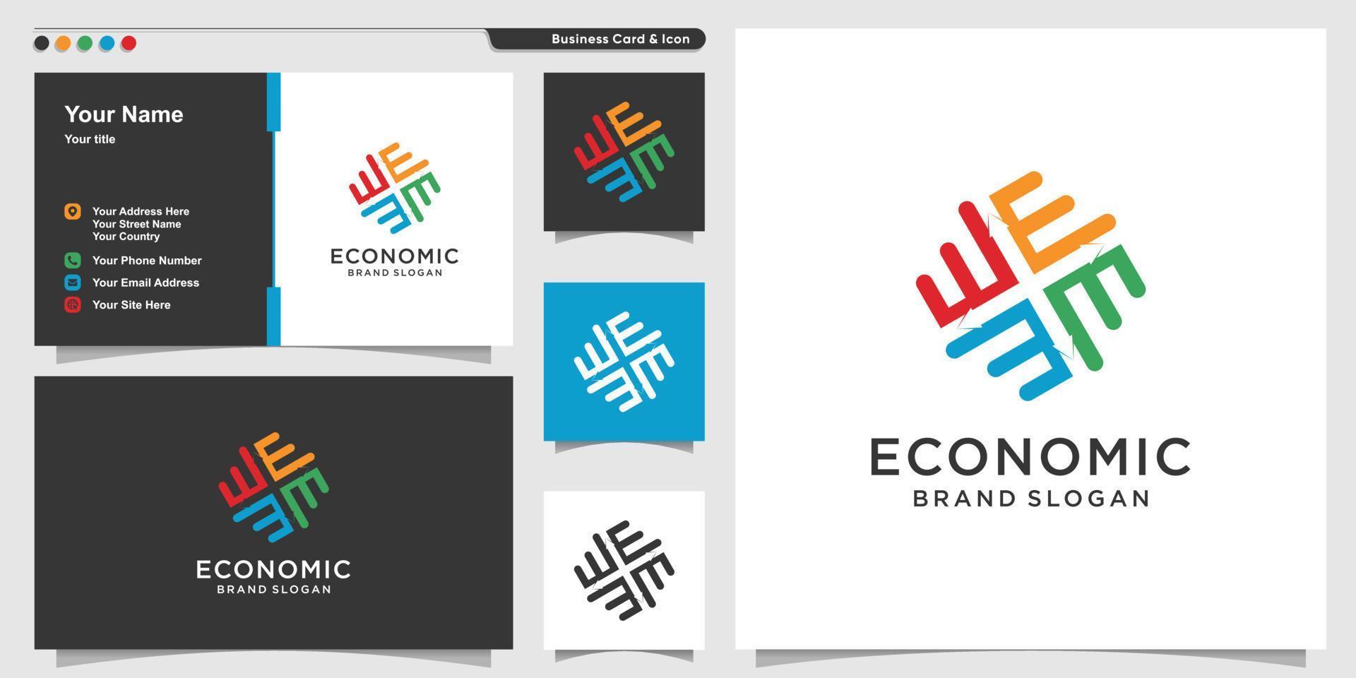 economisch logo met creatieve abstracte elementontwerp premium vector