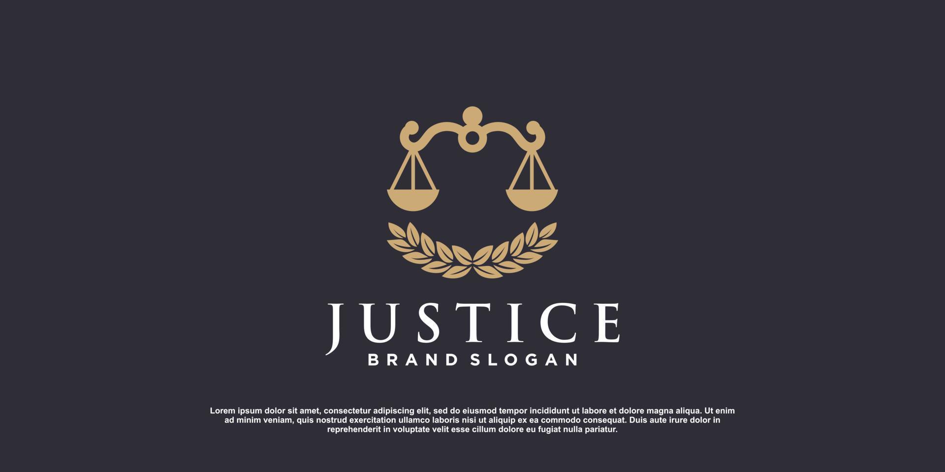 wet logo voor justitie, advocaat, advocatenkantoor bedrijf of persoon premium vector