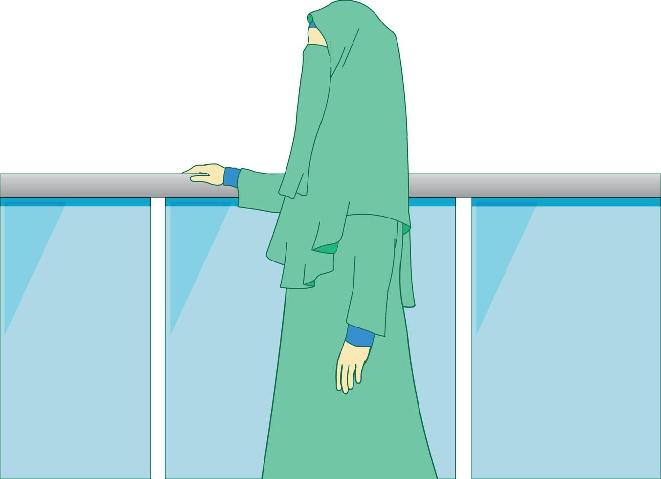 moslimvrouwen in mooie jurken vector