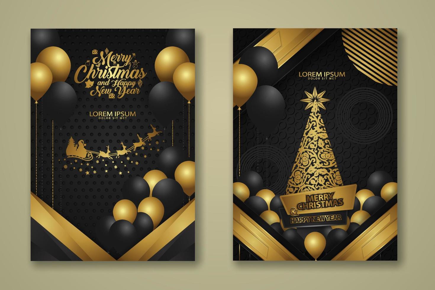 luxe kerstaffiche sjabloon met glanzend goud en textuur achtergrond. vector illustratie