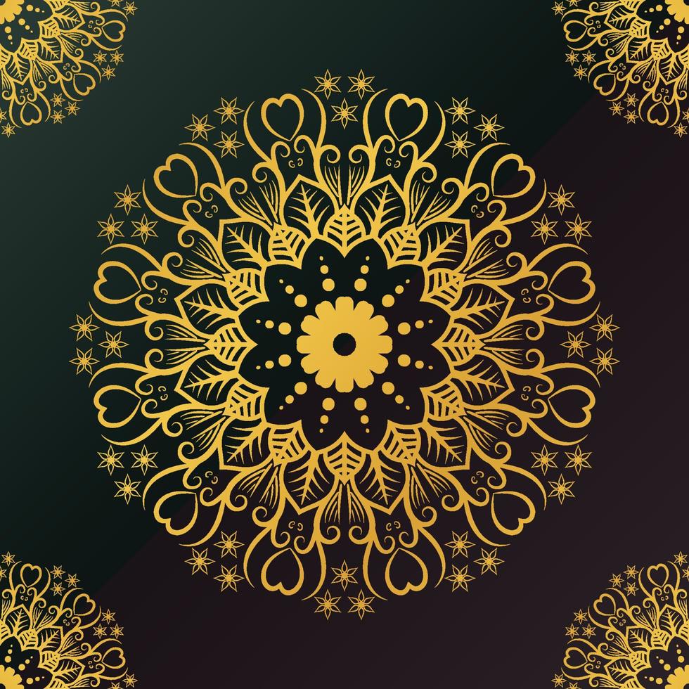 luxe islamitische gouden kleur mandala ontwerp achtergrond ontwerp islamitisch ornament vector