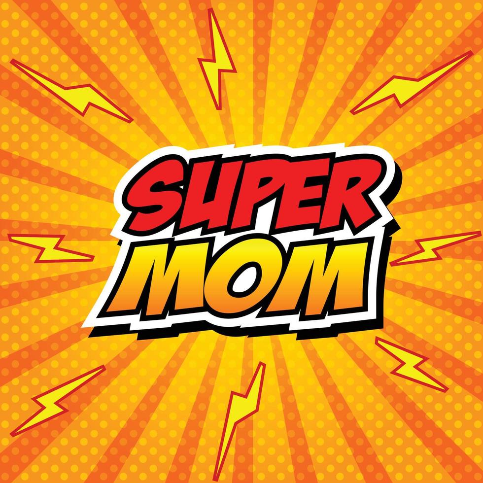 supermom komische tekstballon, tekenfilm vector