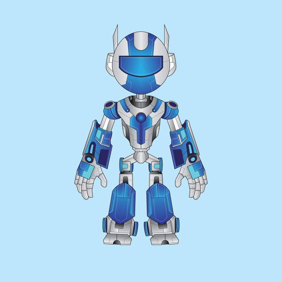 karakter technologie robot krijger cyborg op de achtergrond, perfect voor mascotte, t-shirt design, sticker, poster, merchandise en e-sport logo vector