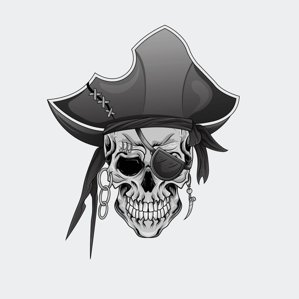 tatoeages ontwerp zwart-wit afbeelding krijger schedel met vector