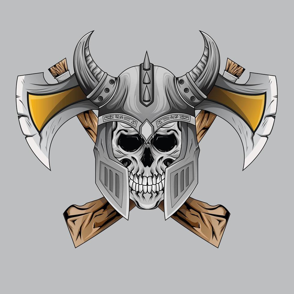 Warrior Viking helm dode schedel ontwerpelement voor poster, kaart, banner, t-shirt, embleem, teken. vector