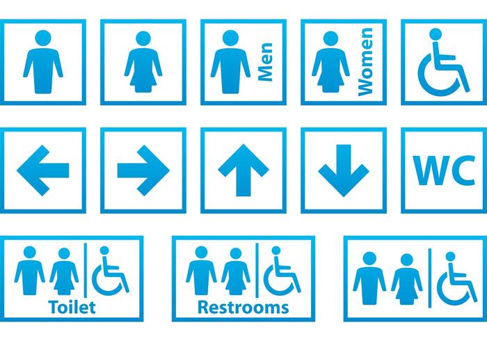 Blauwe en Witte Toilet Signalen vector