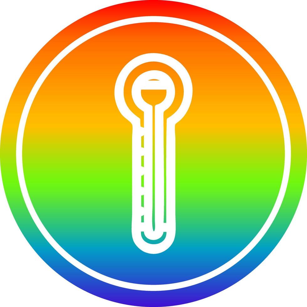 glazen thermometer rond in regenboogspectrum vector