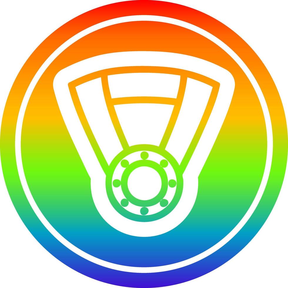 medaille award circulaire in regenboog spectrum vector