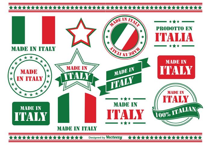 Gemaakt in Italië Labels vector