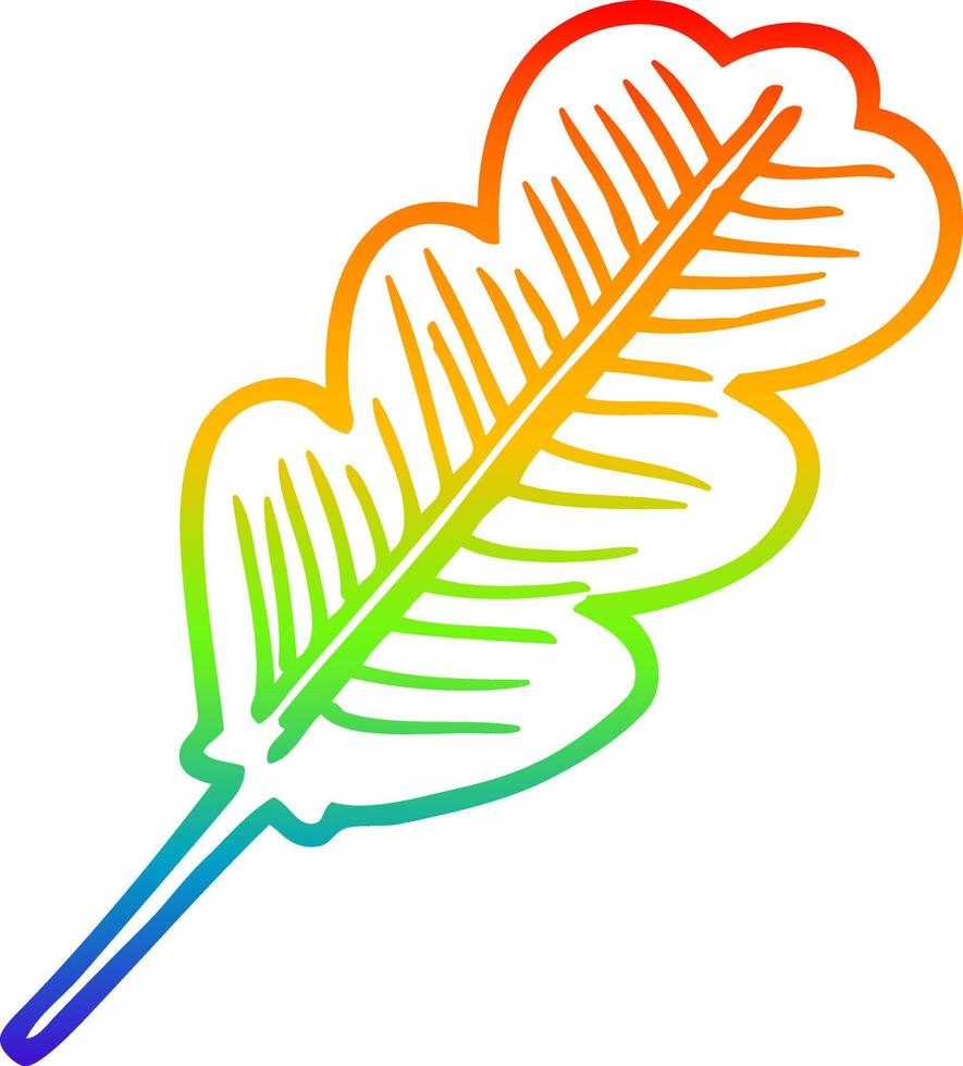 regenbooggradiënt lijntekening cartoon gevallen blad vector