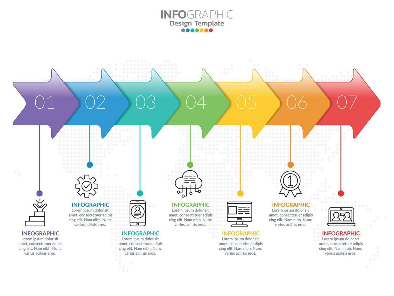 infographic sjabloonontwerp met 6 kleuropties. vector