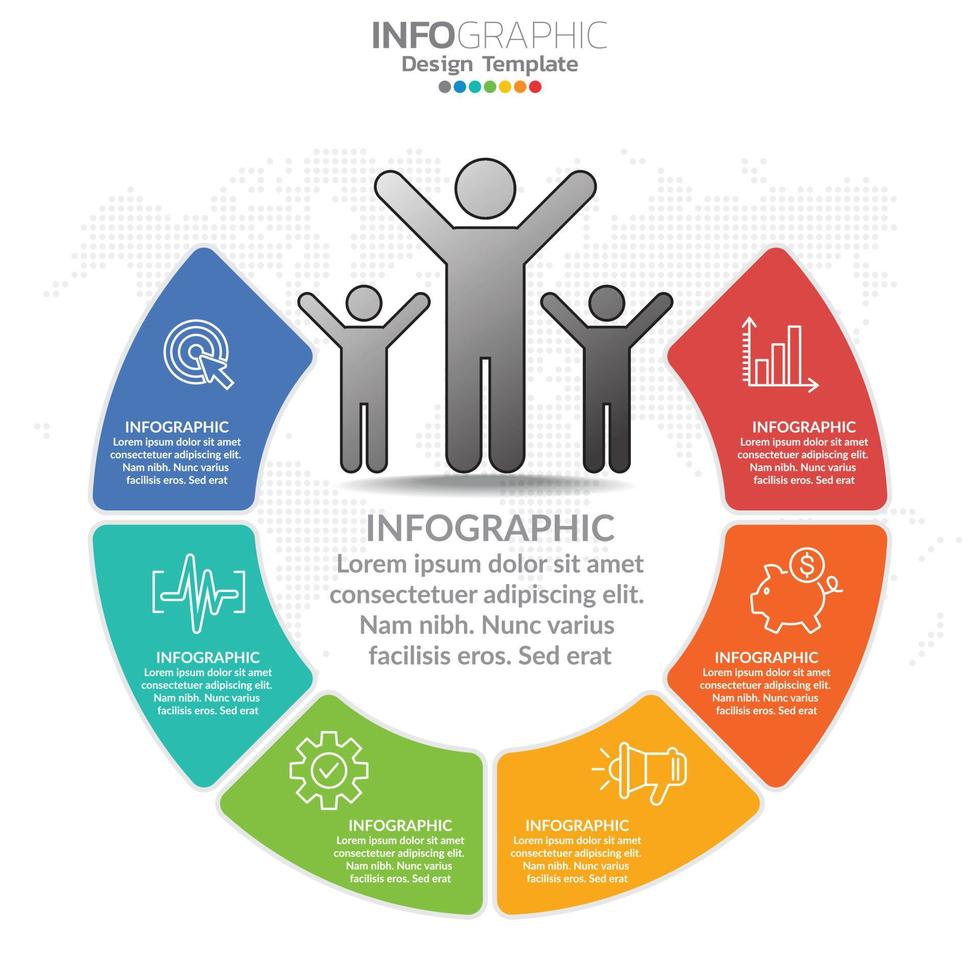 infographics voor bedrijfsconcept met pictogrammen en 6 opties of stappen. vector