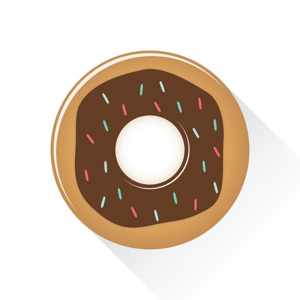 zoete donut met glazuur, geïsoleerd op een witte achtergrond. vector cartoon illustratie