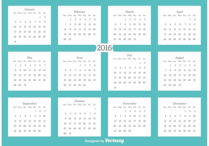 2016 Kalender vector