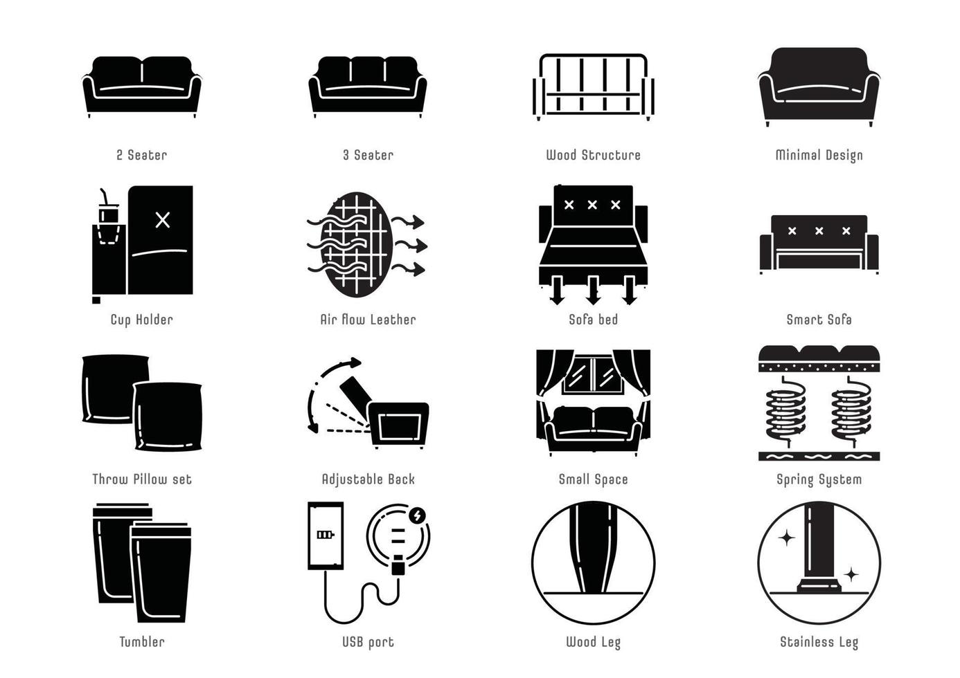 functionele bank glyph icon set vector