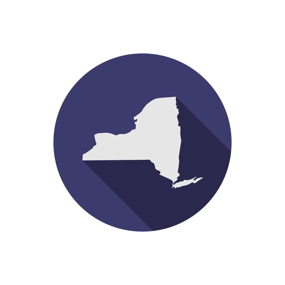 New York State Circle kaart met lange schaduw vector