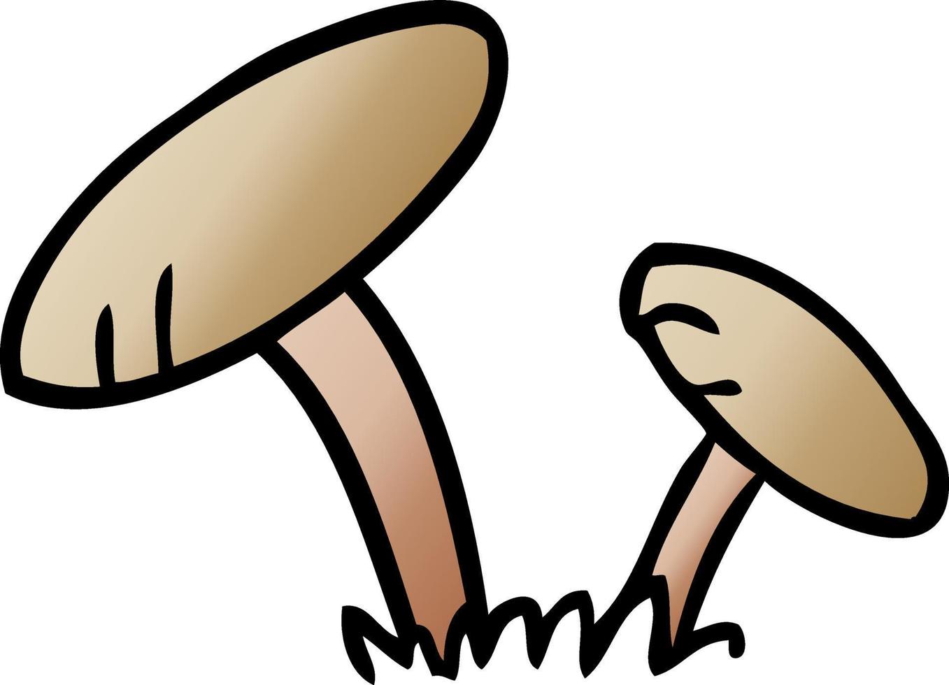 gradiënt cartoon doodle van enkele paddenstoelen vector