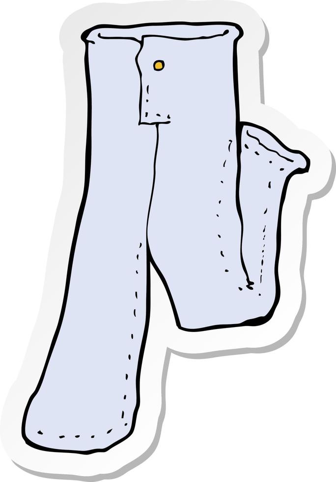 sticker van een cartoon spijkerbroek vector