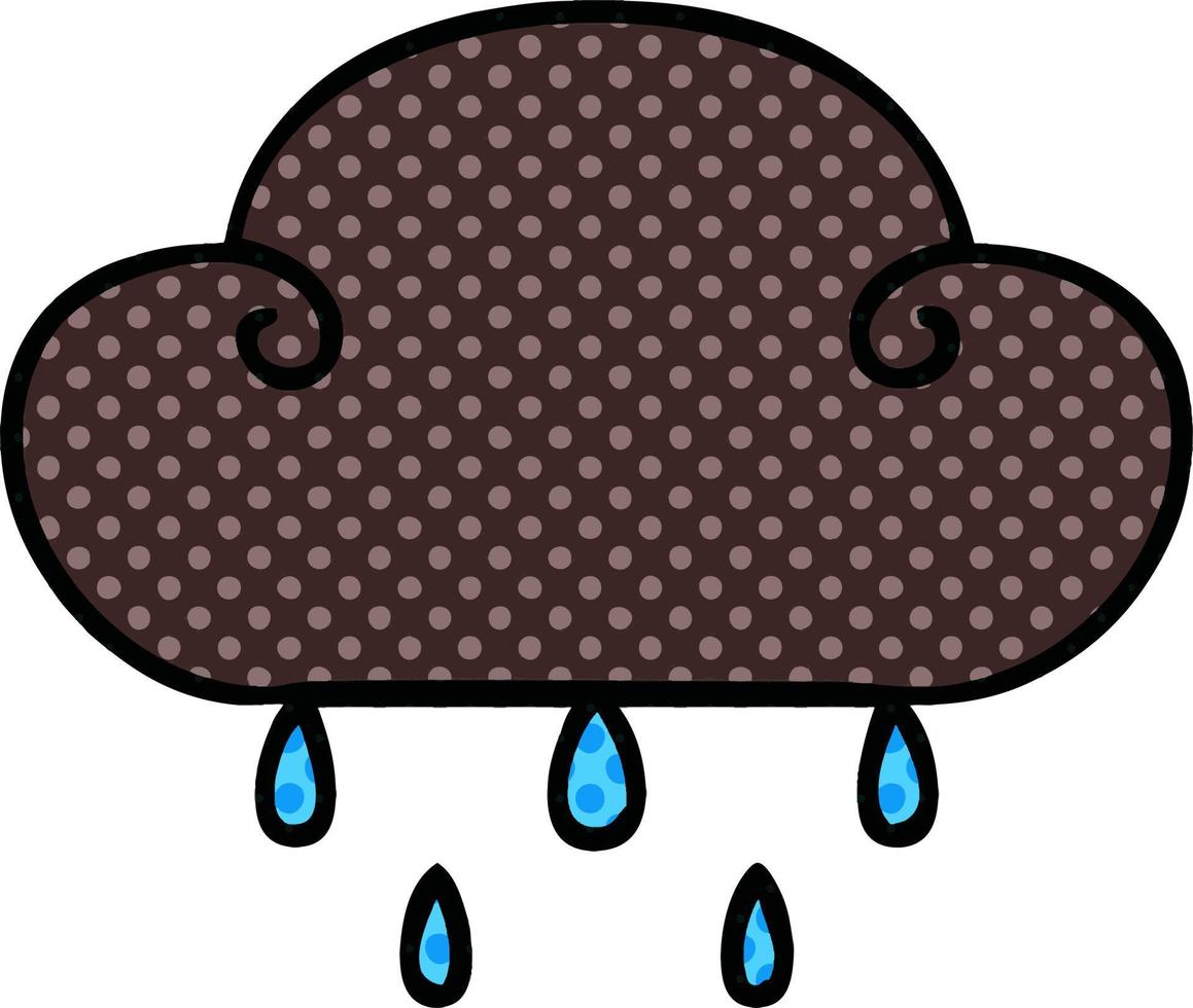 eigenzinnige stripboekstijl cartoon regenwolk vector