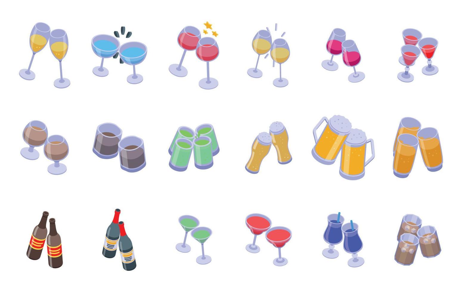 proost iconen set, isometrische stijl vector