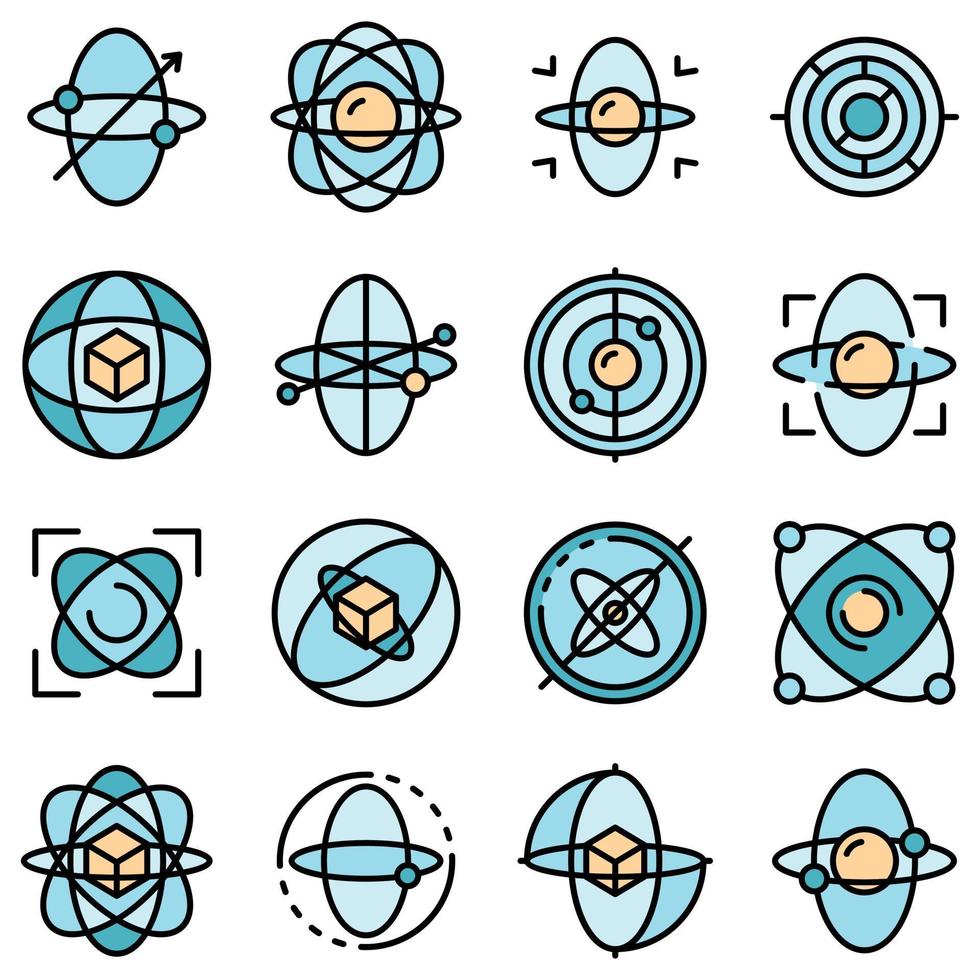 gyroscoop pictogrammen instellen vector plat