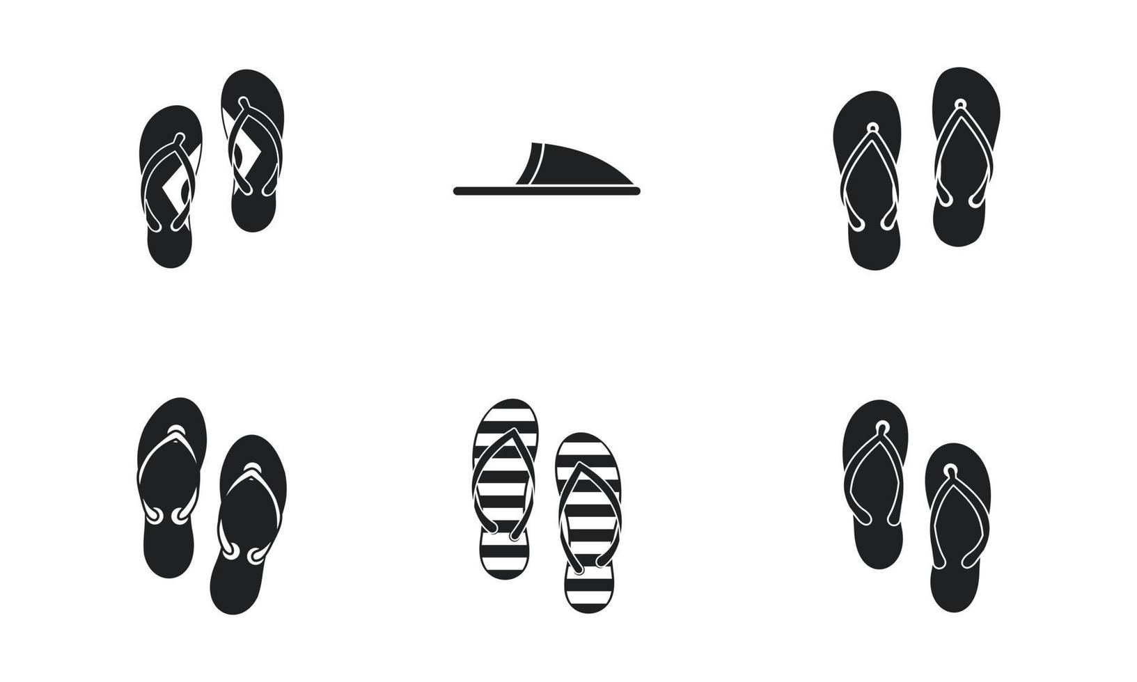 pantoffels pictogrammenset, eenvoudige stijl vector