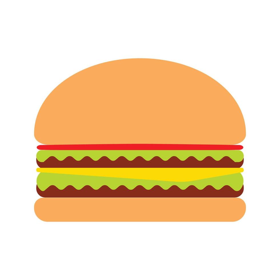 platte eenvoudige hamburger pictogram clipart cartoon vector