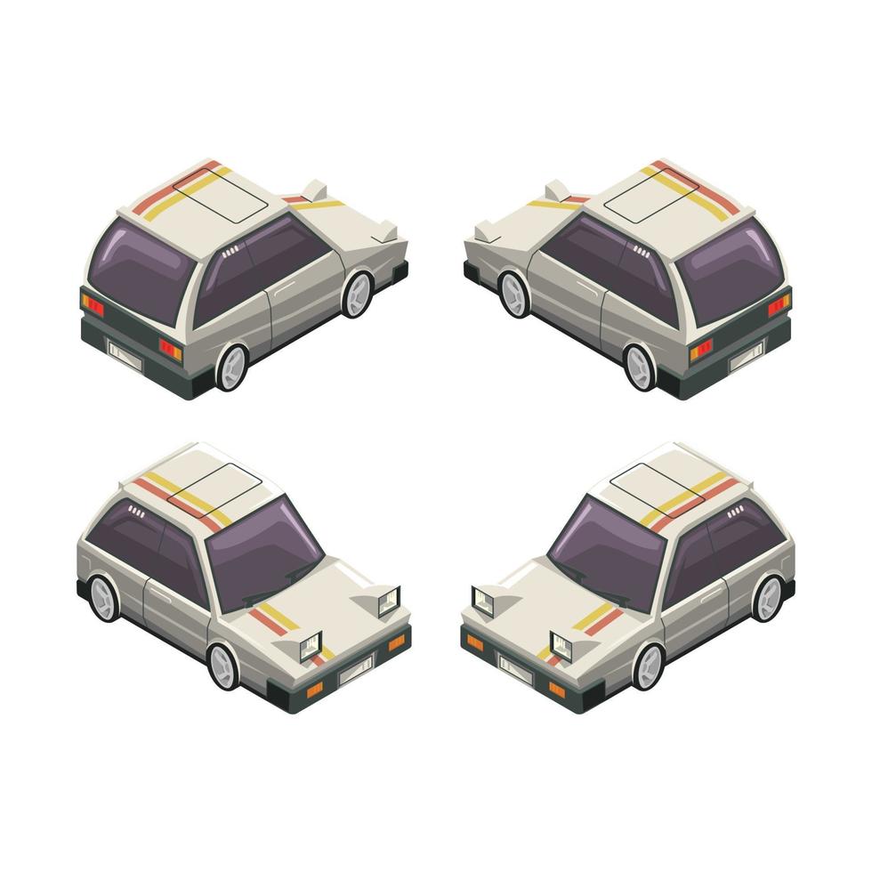 mini auto's isometrische stijl vector illustratie ontwerp