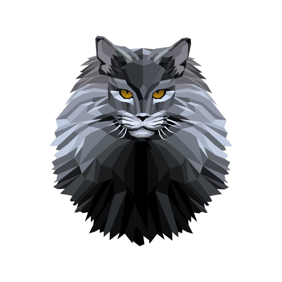 kat maine coon lowpoly stijl vector illustratie ontwerp