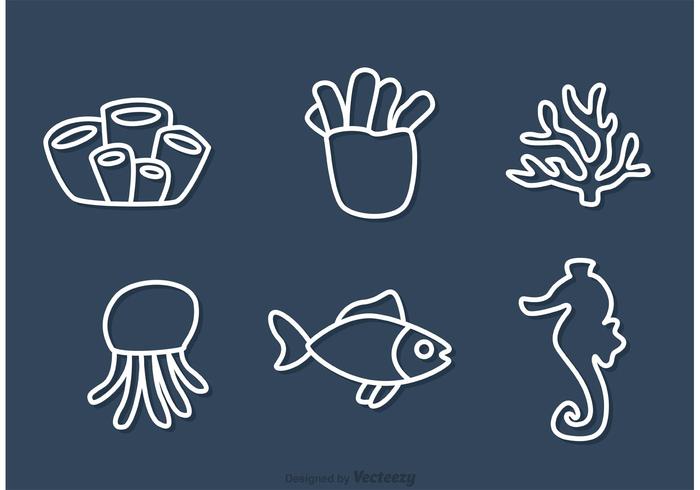 Overzicht Coral Reef And Fish Vectors