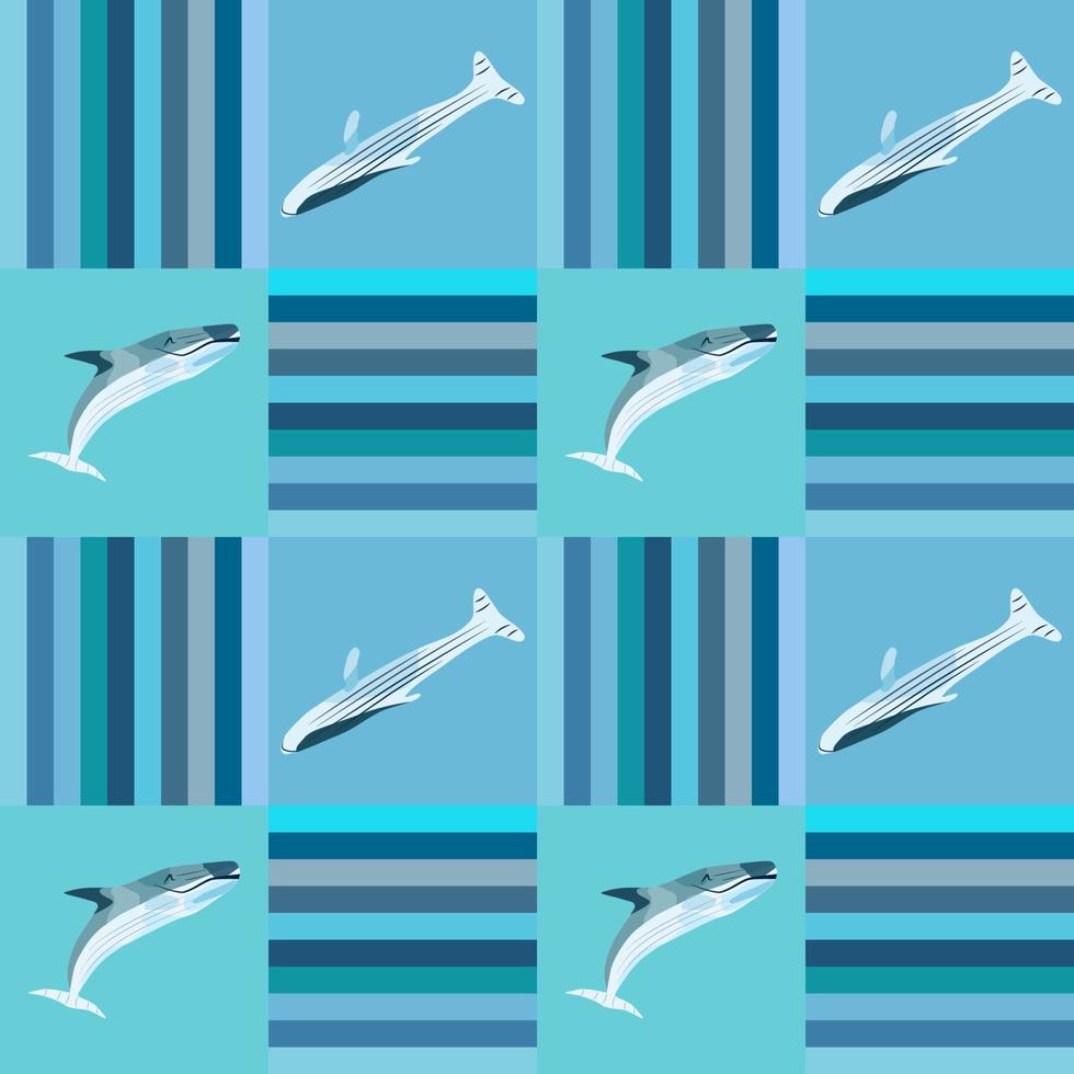 zee patroon. vector van een walvis. naadloos zomerpatroon.