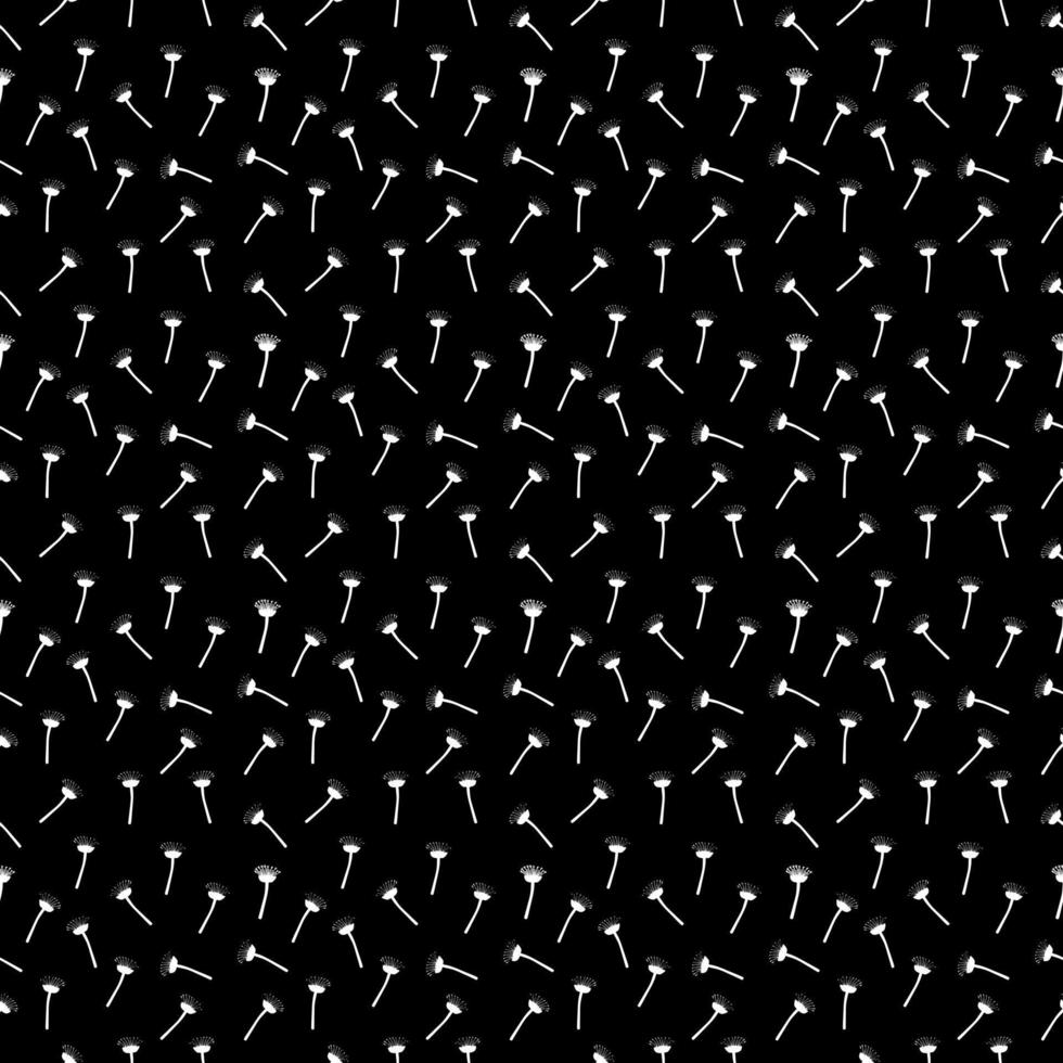 minimaal zwart-wit bloemenpatroon. eenvoudige kunst vector