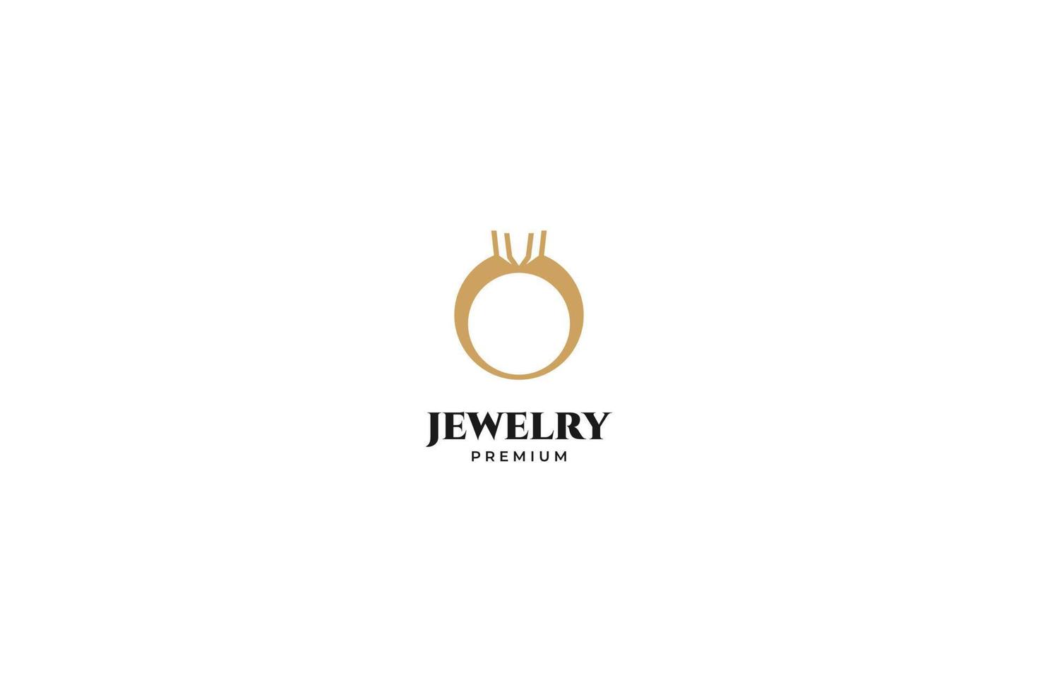 platte ring sieraden logo vector pictogram ontwerpsjabloon. elegant, schoonheid, koninklijk