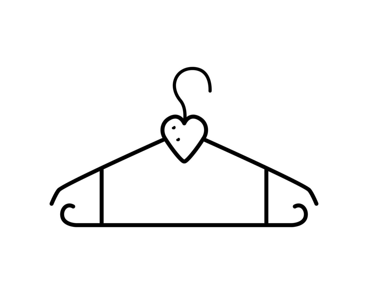 pictogram kleerhanger, accessoire garderobe paskamer. vectorillustratie van een isolaat op een witte achtergrond. vector