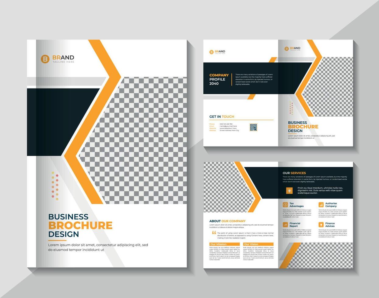 ontwerpsjabloon voor zakelijke tweevoudige brochure vector