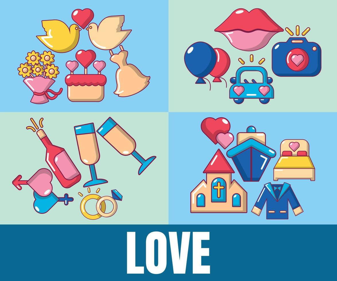 liefde concept banner, cartoon stijl vector